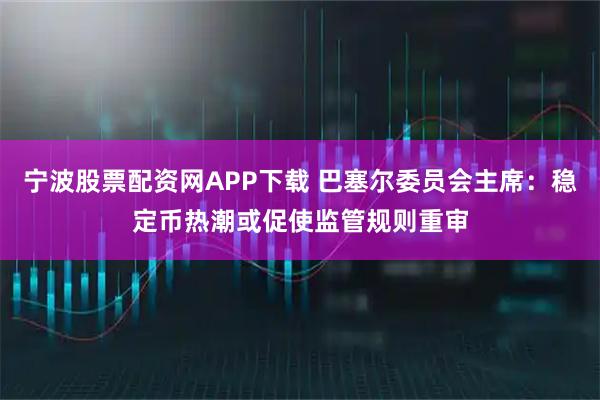 宁波股票配资网APP下载 巴塞尔委员会主席：稳定币热潮或促使监管规则重审