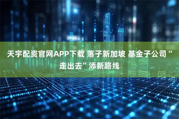天宇配资官网APP下载 落子新加坡 基金子公司“走出去”添新路线