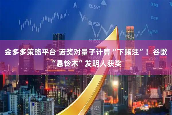 金多多策略平台 诺奖对量子计算“下赌注”！谷歌“悬铃木”发明人获奖