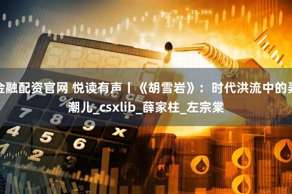 金融配资官网 悦读有声丨《胡雪岩》：时代洪流中的弄潮儿_csxlib_薛家柱_左宗棠