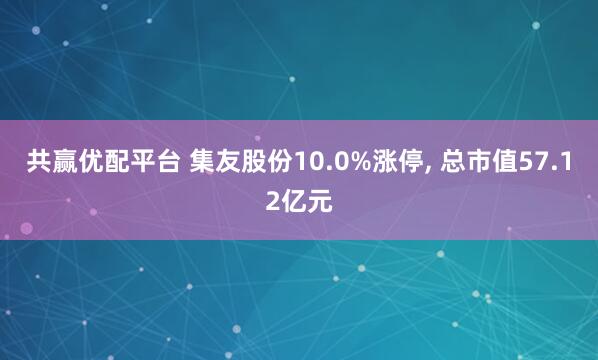 共赢优配平台 集友股份10.0%涨停, 总市值57.12亿元