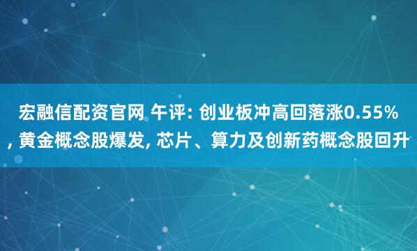 宏融信配资官网 午评: 创业板冲高回落涨0.55%, 黄金概念股爆发, 芯片、算力及创新药概念股回升