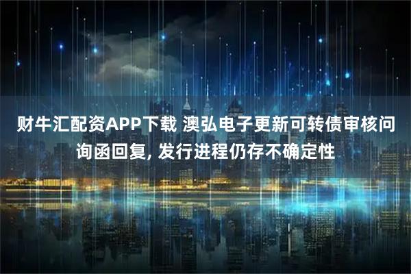 财牛汇配资APP下载 澳弘电子更新可转债审核问询函回复, 发行进程仍存不确定性